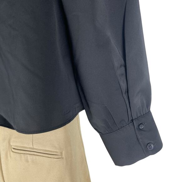 Express V Neck Long Sleeve Twist Front Top Black Size XS - Picture 8 of 9